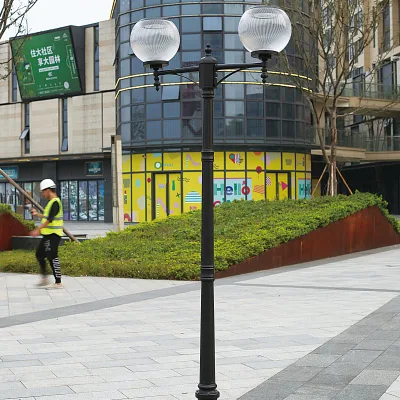 Luzes de rua para gramado de hotel, decorativas europeias, poste de alumínio antigo, à prova d'água, com poste de luz de jardim